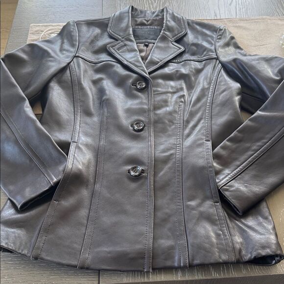 AVANTI NEW YORK Women’s Dark Brown Leather Jacket Coat Classic Versatile Size M - Picture 5 of 14